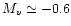 $M_{v}
\simeq -0.6$