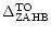 $\Delta_{\rm
ZAHB}^{\rm TO}$