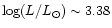 ${\rm log}(L/L_{\odot}) \sim 3.38$