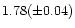 $1.78(\pm 0.04)$