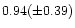 $0.94(\pm 0.39)$