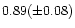 $0.89(\pm 0.08)$
