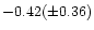 $-0.42(\pm 0.36)$