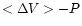 $<\Delta V> - P$