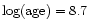 ${\rm log(age)}=8.7$
