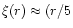 $\xi(r) \approx (r/5$