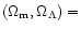 $(\Omega_{{\rm m}}, \Omega_\Lambda)=$