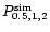 $P^{{\rm sim}}_{0.5,1,2}$