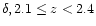 $\delta , 2.1\le z<2.4$