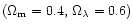 $(\Omega _{{\rm m}}=0.4, \,\Omega _\lambda =0.6)$