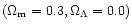 $(\Omega _{{\rm m}}=0.3,\Omega _\Lambda =0.0)$