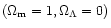 $(\Omega_{{\rm m}}=1,\Omega_\Lambda=0)$