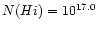 $N(H{\sc i})=10^{17.0}$