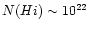 $N(H{\sc i})\sim10^{22}$