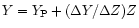 $Y=Y_{\rm P} + (\Delta Y/\Delta Z) Z$