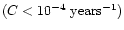 $(C<10^{-4}~{\rm years}^{-1})$