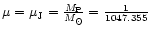 $\mu=\mu_{\rm J}={M_{\rm P}\over M_{\odot}}={1\over 1047.355}$