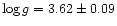 $\log g=3.62\pm 0.09$