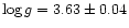 $\log g=3.63\pm0.04$