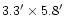 $3.3' \times 5.8'$