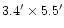 $3.4' \times 5.5'$