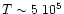$T \sim 5 \; 10^5$