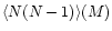 $\langle N (N-1)\rangle(M)$