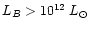 $L_B>10^{12} \;
L_{\odot}$