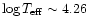 $\log T_{\rm eff}\sim 4.26$