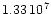 $1.33\, 10^7$