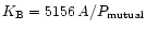 $K_{\rm B} = 5156\,A/P_{\rm mutual}$