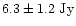 $6.3 \pm 1.2 \mbox{ Jy}$