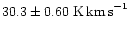 $30.3 \pm 0.60 \mbox{ K\,km\,s}^{-1}$