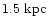 $1.5 \mbox{ kpc}$