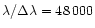 $\rm\lambda / \Delta
\lambda=48\,000$