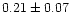 $0.21\pm0.07$