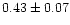 $0.43\pm0.07$