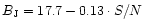 $B_{\rm J}=17.7-0.13\cdot S/N$