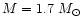 $M=1.7~M_\odot$