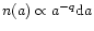$n(a) \propto a^{-q}{\rm d}a$