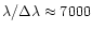 $\lambda/\Delta\lambda\approx7000$