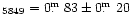 $_{\rm 5849}=0\hbox{$.\!\!^{\rm m}$ }83\pm0\hbox{$.\!\!^{\rm m}$ }20$