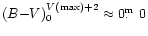$(B{-}V)_{\rm0}^{V({\rm max})+2}\approx0\hbox{$.\!\!^{\rm m}$ }0$