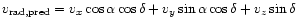 $v_{\rm rad, pred} = v_x \cos\alpha
\cos\delta + v_y \sin\alpha \cos\delta + v_z \sin\delta$