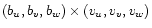 $(b_u,
b_v, b_w) \times (v_u, v_v, v_w)$