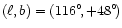$(\ell, b) = (116^\circ\!,
+48^\circ\!)$