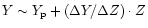$Y \sim Y_{\rm p} + (\Delta Y/ \Delta Z) \cdot Z$