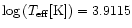 $\log\,(T_{\rm eff} [{\rm
K}]) = 3.9115$