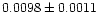 $0.0098\pm0.0011$