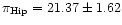 $\pi_{\rm
Hip} = 21.37 \pm 1.62$
